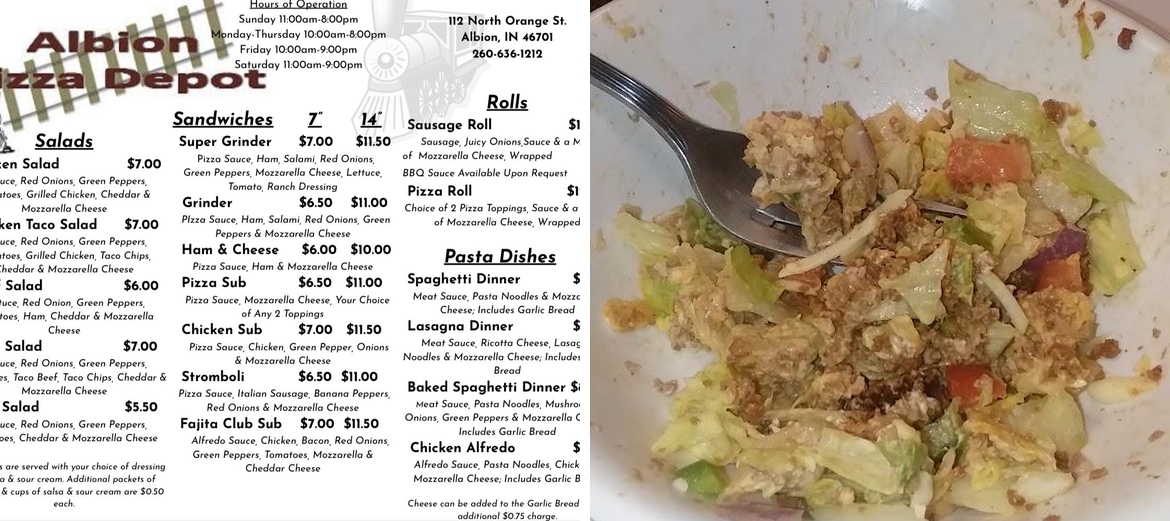 Albion Pizza Depot Menu