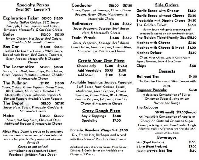 Albion Pizza Depot Menu image 2
